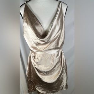 Satin dress champagne color brand new